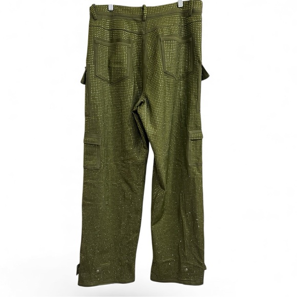 AKIRA Rhinestone Olive Wide Leg Pants - Picture 5 of 7